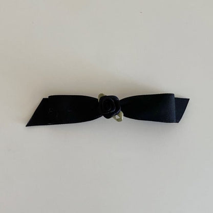 Rose Accent Bow Hair Clip SpreePicky