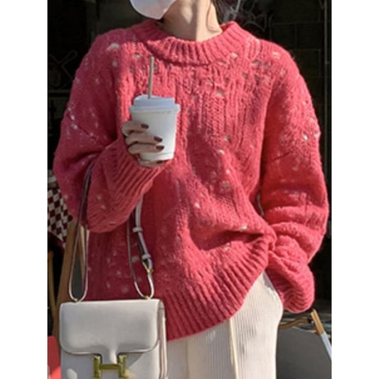 Drop-Shoulder Loose Sweater SpreePicky