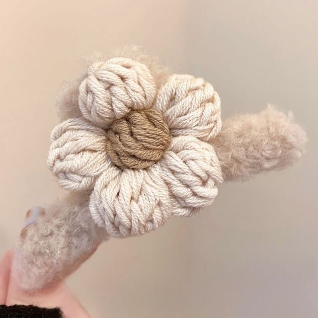 Floral Yarn Chenille Hair Claw Clip SpreePicky