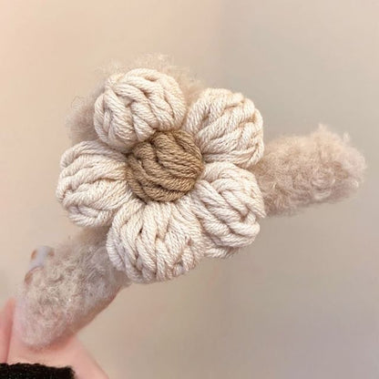 Floral Yarn Chenille Hair Claw Clip SpreePicky