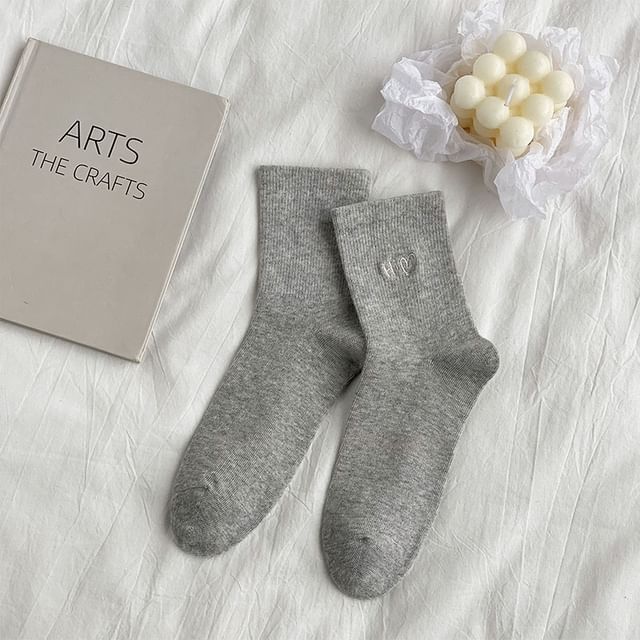 Lettering Embroidered Socks / Set SpreePicky