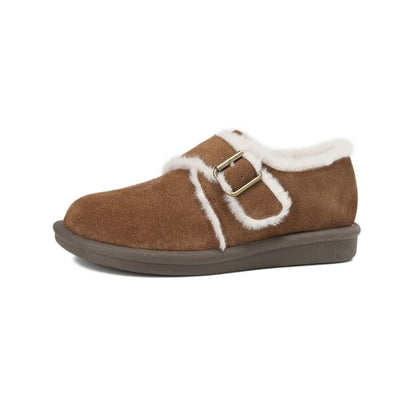 Platform Fleece-Lined Buckled Slip-Ons SpreePicky