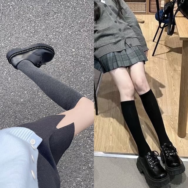 Plain Knee High Socks / Set SpreePicky