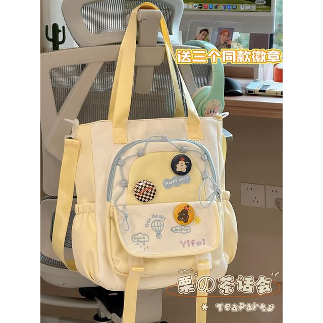 Cartoon Embroidered Tote Bag / Zip Backpack SpreePicky