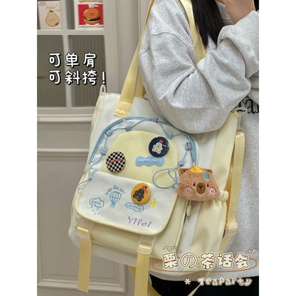 Cartoon Embroidered Tote Bag / Zip Backpack SpreePicky