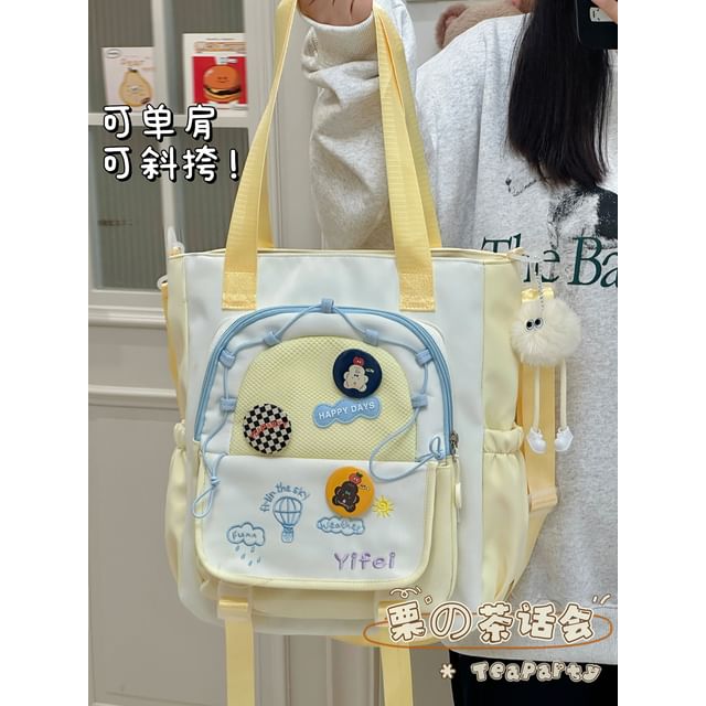 Cartoon Embroidered Tote Bag / Zip Backpack SpreePicky