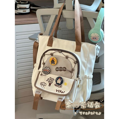 Cartoon Embroidered Tote Bag / Zip Backpack SpreePicky