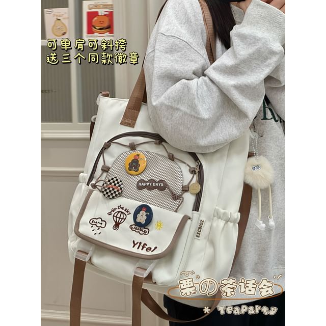 Cartoon Embroidered Tote Bag / Zip Backpack SpreePicky