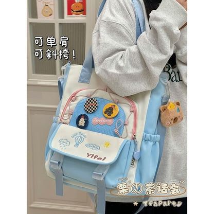 Cartoon Embroidered Tote Bag / Zip Backpack SpreePicky