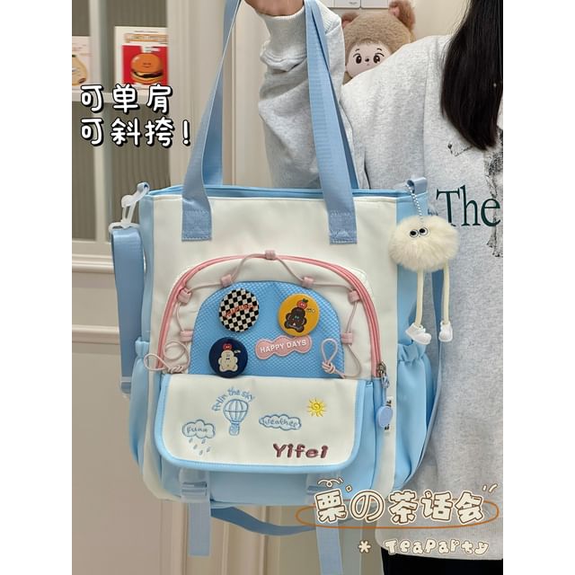 Cartoon Embroidered Tote Bag / Zip Backpack SpreePicky