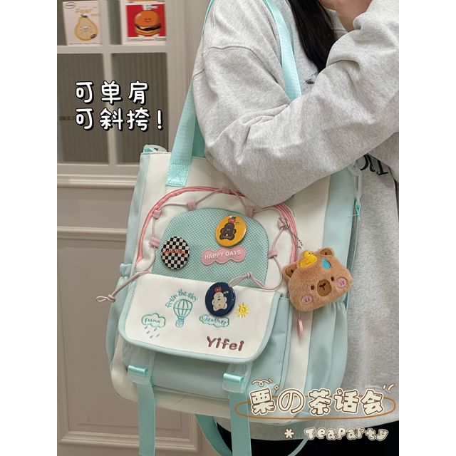 Cartoon Embroidered Tote Bag / Zip Backpack SpreePicky