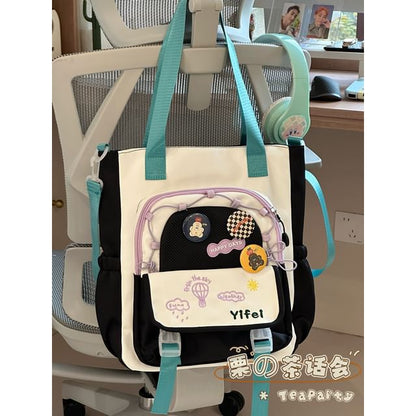 Cartoon Embroidered Tote Bag / Zip Backpack SpreePicky