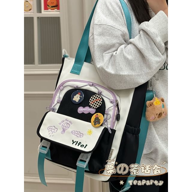 Cartoon Embroidered Tote Bag / Zip Backpack SpreePicky