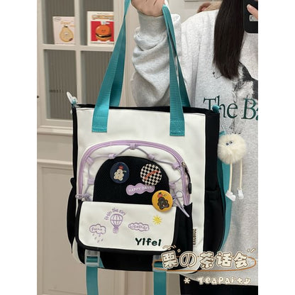 Cartoon Embroidered Tote Bag / Zip Backpack SpreePicky