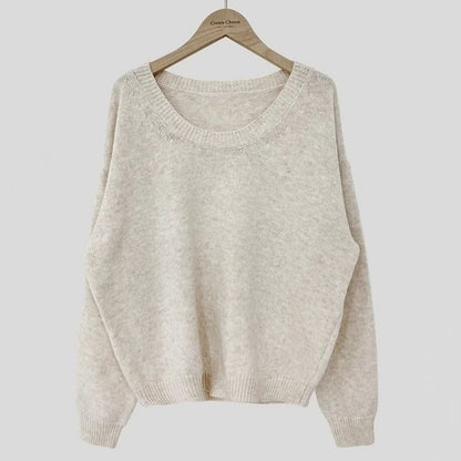 Round Neck Plain Sweater SpreePicky