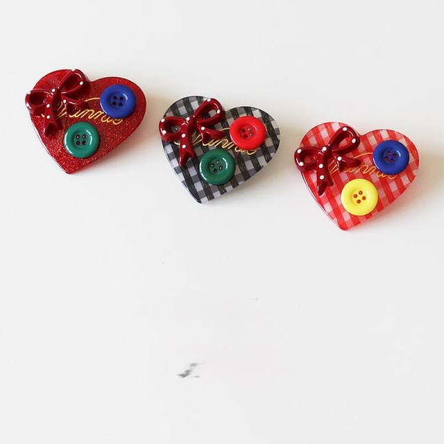 Heart Button Hair Clip SpreePicky