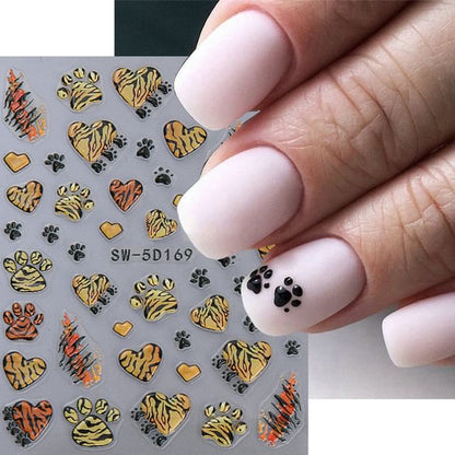 Tiger Paw Nail Art Stickers (Various Designs) SpreePicky