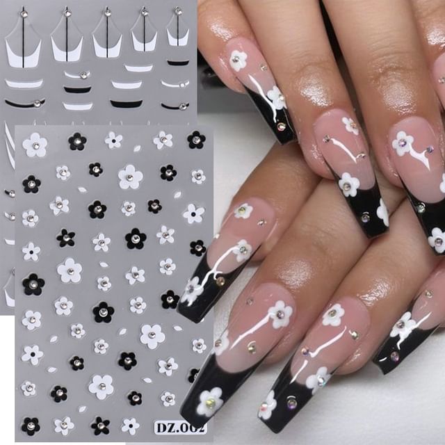 Floral Rhinestone Nail Art Stickers SpreePicky