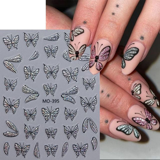 Butterfly Cat Eye Nail Art Stickers SpreePicky