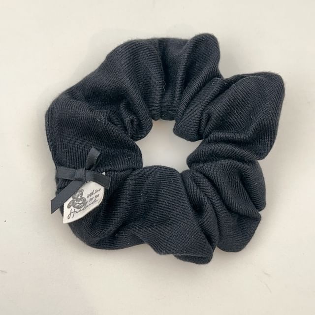 Bow Accent Plain Corduroy Scrunchie SpreePicky