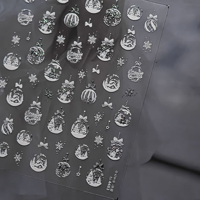 Christmas Snow-Ball Nail Art Stickers SpreePicky