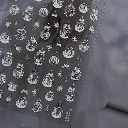 Christmas Snow-Ball Nail Art Stickers SpreePicky