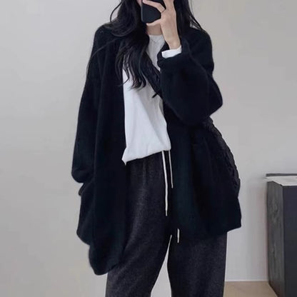 Oversized Open-Front Cardigan SpreePicky