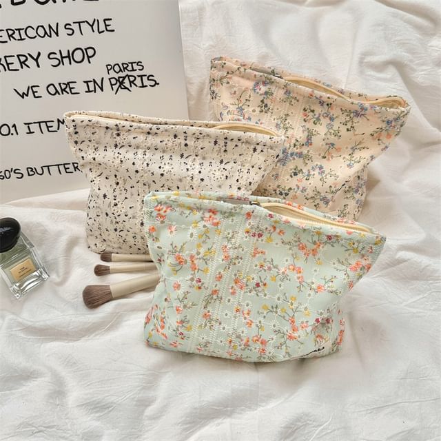 Floral Print Cosmetic Pouch SpreePicky