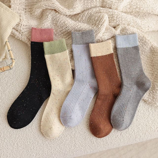 Melange Ribbed Short Socks SpreePicky