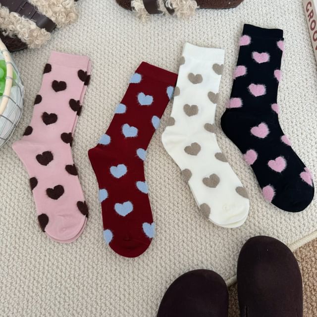 Heart Patterned Short Socks SpreePicky