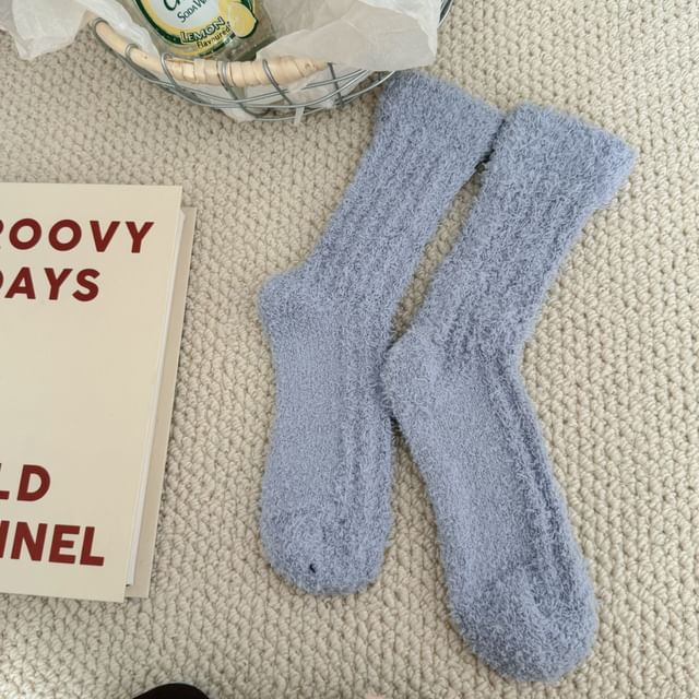 Plain Fleece Short Socks SpreePicky