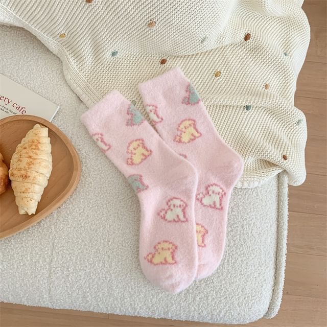 Patterned Fleece Short Socks SpreePicky