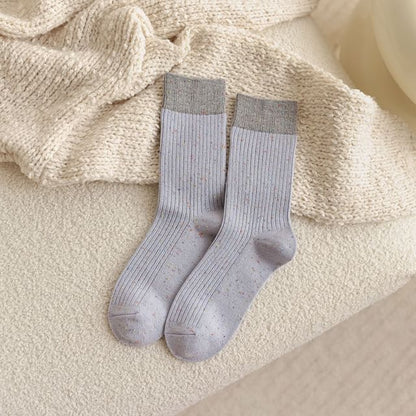 Melange Ribbed Short Socks SpreePicky