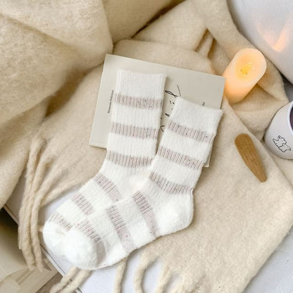 Striped Fleece Short Socks SpreePicky