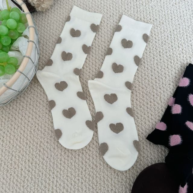 Heart Patterned Short Socks SpreePicky