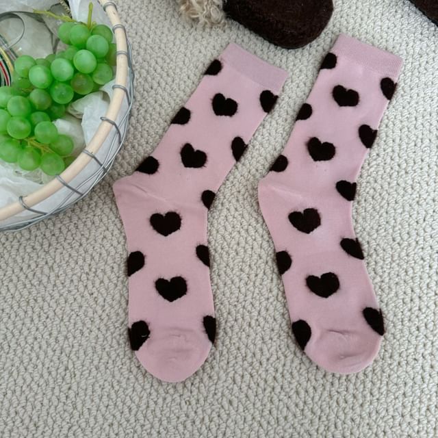 Heart Patterned Short Socks SpreePicky