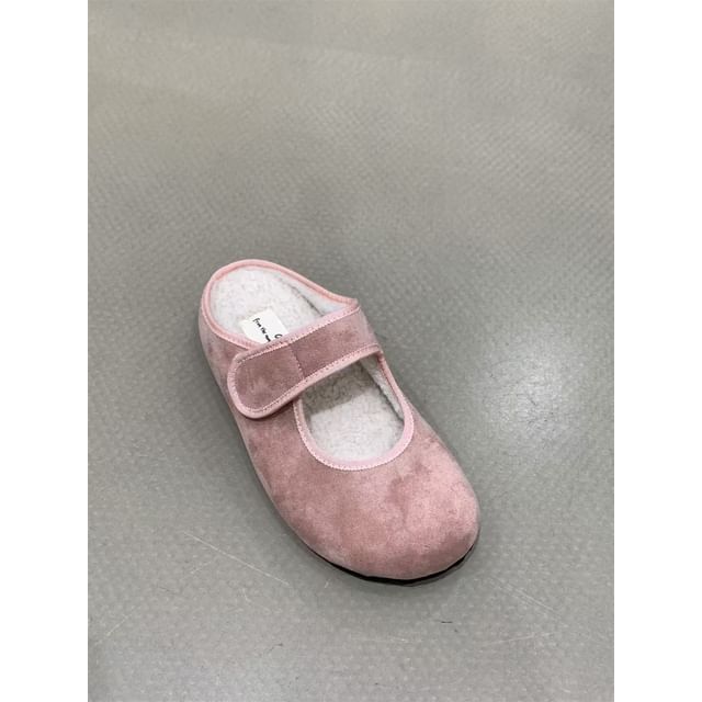 Hidden Wedge Plain Fleece-Lined Mary Jane Mules SpreePicky