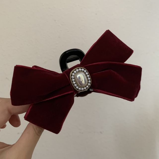 Velvet Bow Hair Claw SpreePicky