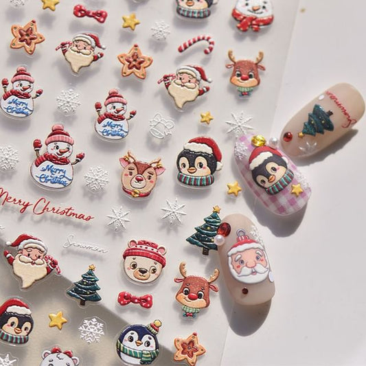 Christmas Cartoon Nail Art Stickers SpreePicky