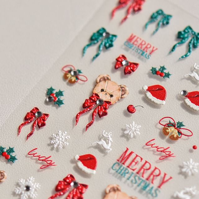 Christmas Cartoon Nail Art Stickers SpreePicky