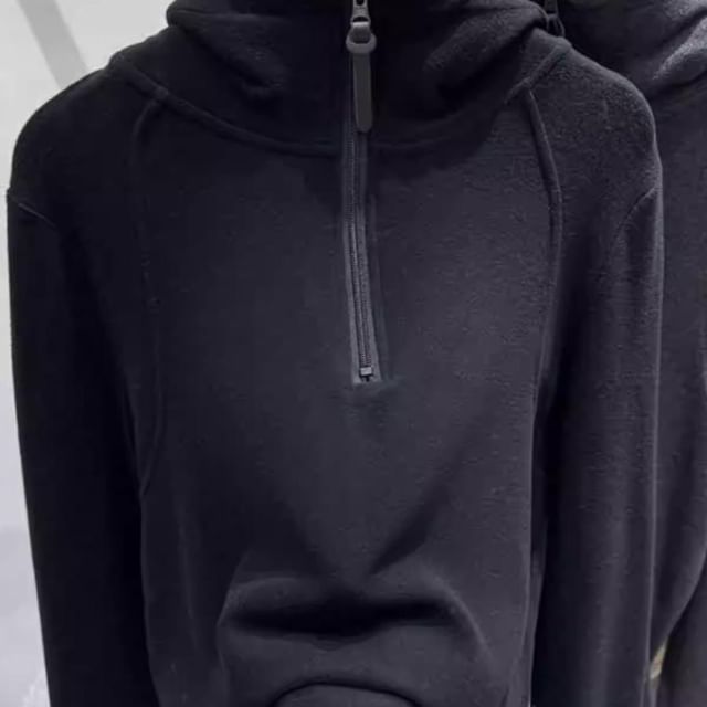 Half Zip Plain Hoodie SpreePicky