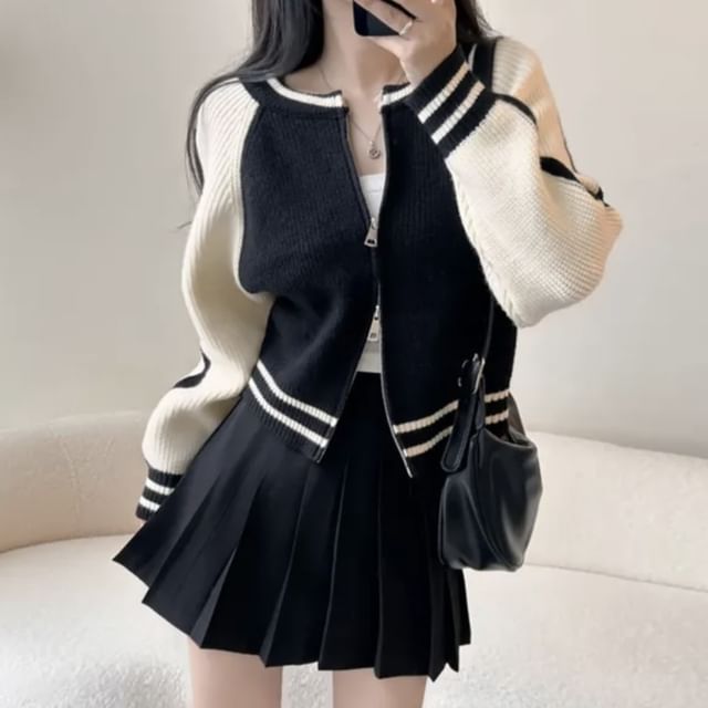 Two Tone Zip Cardigan SpreePicky