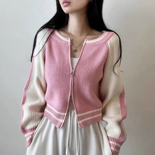 Two Tone Zip Cardigan SpreePicky