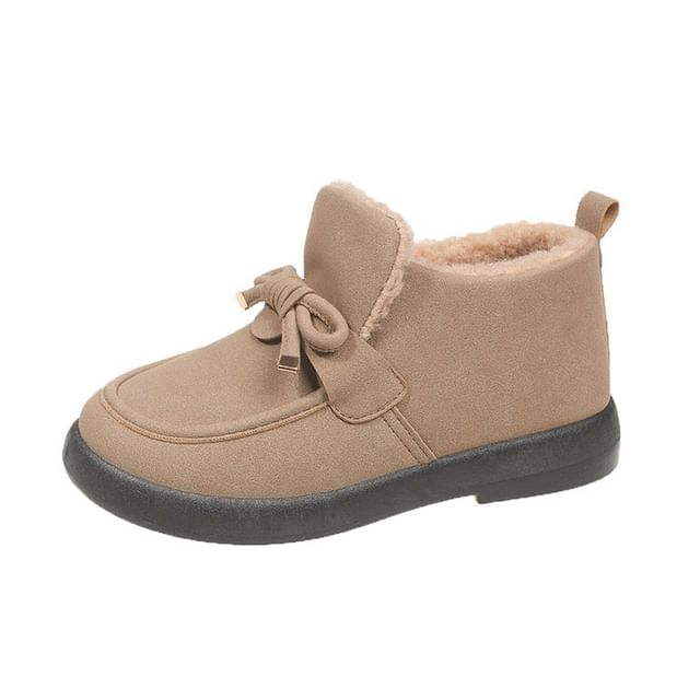 Fleece Lined Bowknot Ankle Boots SpreePicky