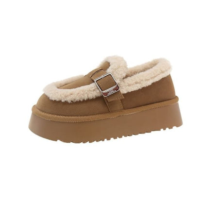 Platform Fleece Lined Loafers SpreePicky