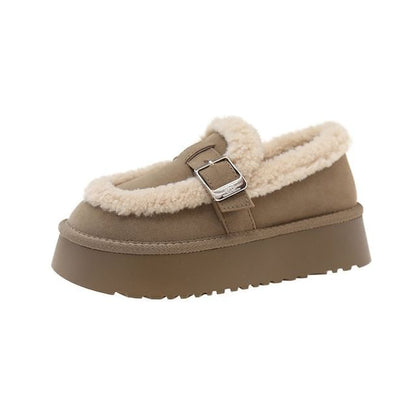 Platform Fleece Lined Loafers SpreePicky