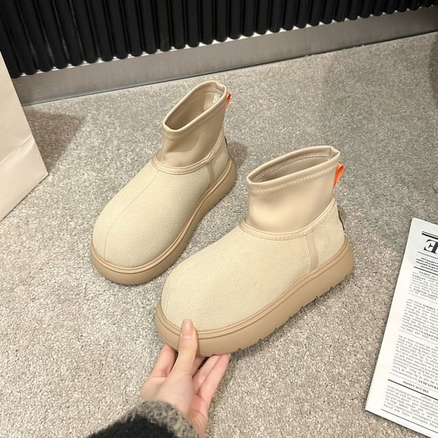 Platform Plain Ankle Snow Boots SpreePicky