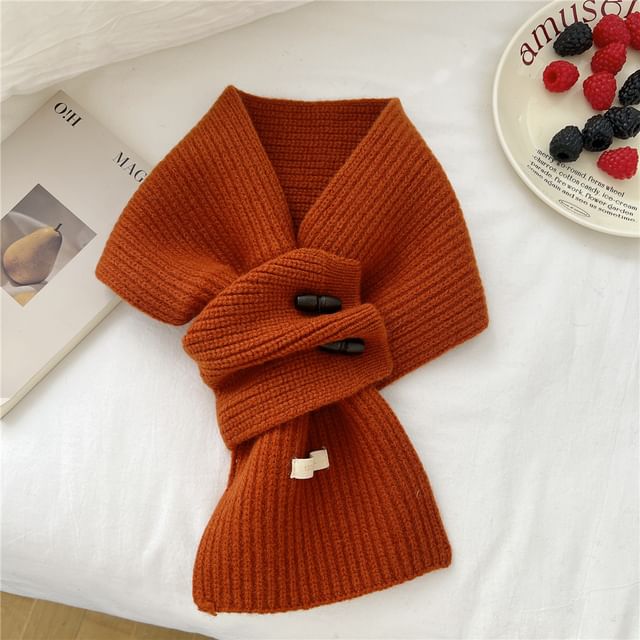 Label Applique Duffle Knit Scarf SpreePicky