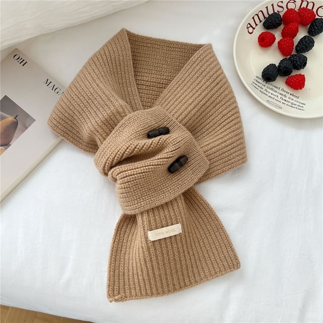 Label Applique Duffle Knit Scarf SpreePicky