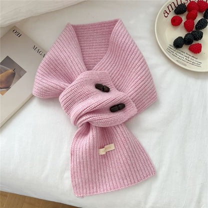 Label Applique Duffle Knit Scarf SpreePicky